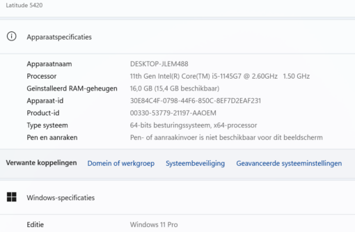 Dell Latitude 5420 , snelle 14"inch met Intel Core i5 1145G7 , 16 GB en verlicht toetsenbord - Afbeelding 2