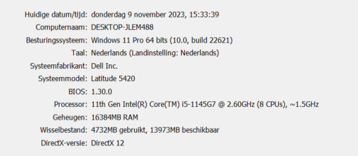 Dell Latitude 5420 , snelle 14"inch met Intel Core i5 1145G7 , 16 GB en verlicht toetsenbord - Afbeelding 5