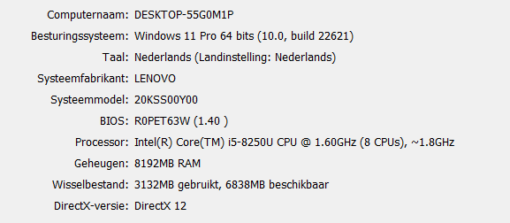 Lenovo Thinkpad E580 , zakelijke 15,6"inch Laptop met Intel Core i5 processor , Win11 Pro - Afbeelding 4