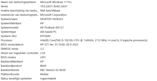 HP Probook 450G7 met Intel Core i5 10210u en 16 GB RAM - Afbeelding 3