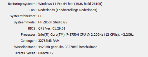 HP zbook Studio G5 met Intel Core i7 six core , 32 GB RAM , Nvidia Quadro P1000 @ 4 GB - Afbeelding 11