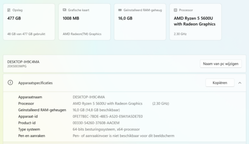 Lenovo Thinkpad L14 G2 , Ryzen 5 5600u ( 12 CPU ) , 16 GB RAM , 512 GB SSD , Vega videokaart @ 1 GB - Afbeelding 2