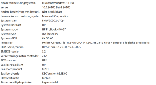 Refurbishd top staat : HP Probook 440G7 met Intel Core i5 10210u , 16 GB RAM en verlicht toetsenbord - Afbeelding 5