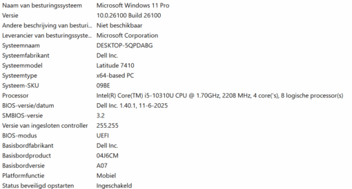 Dell Latitude 7410 , Intel Core i5 10310u , 16 GB , 512 GB SSD , verlicht toetsenbord - Afbeelding 5