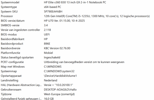 HP Elite x360 830 G9 , met 360 graden touchscreen , Intel Core i5 1235u , 16 GB DDR5 , fabrieksgarantie 04-2026 - Afbeelding 6