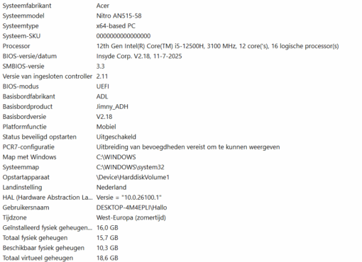 Acer Nitro A515-58 Gaming Laptop met Nvidia Geforce RTX 3060 - Afbeelding 6