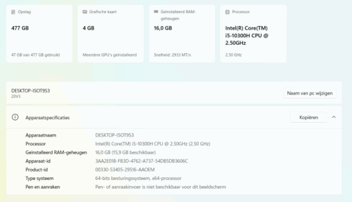 Lenovo Thinkbook 15p met Nvidia Geforce GTX 1650 MaxQ videokaart voor Gaming en fotobewerking - Afbeelding 2
