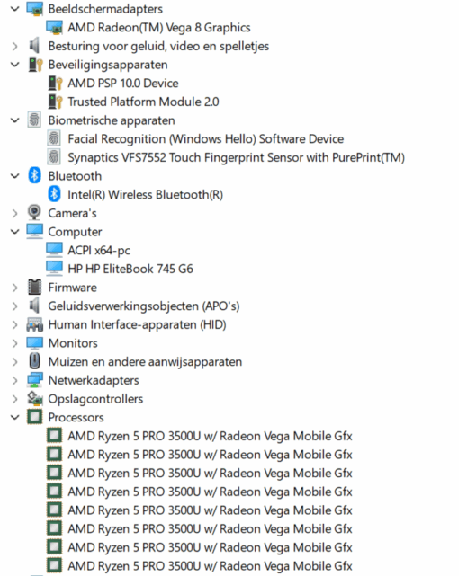 HP Elitebook 745 G6 , Ryzen 5 3500 Pro , 16 GB , verlicht toetsenbord , Win 11 Pro - Afbeelding 3